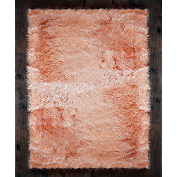 Kroma Carpets Faux Fur Blush Area Rug & Reviews Wayfair
